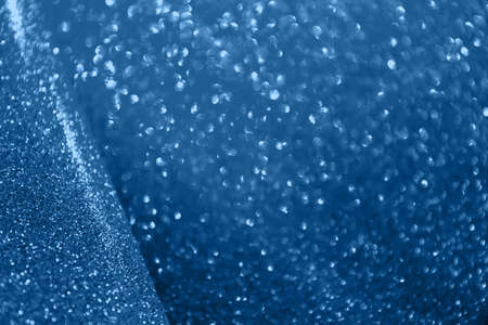 Blue shade of the wavy blurred lights background, shallow depth of field. Horizontalの写真素材