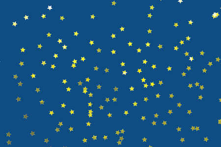 Living Coral shade - color of the year 2019 - multipurpose background. Horizontal with festive golden star shaped confettiの写真素材