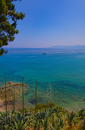 The Aphrodite's beach in Akamas peninsula in Cyprusの写真素材