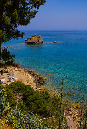 The Aphrodite's beach in Akamas peninsula in Cyprusの写真素材