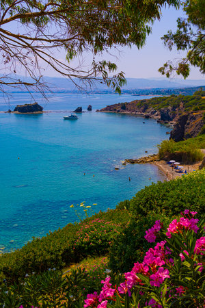 The Aphrodite's beach in Akamas peninsula in Cyprusの写真素材