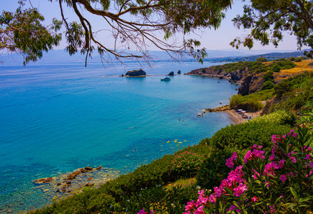 The Aphrodite's beach in Akamas peninsula in Cyprusの写真素材