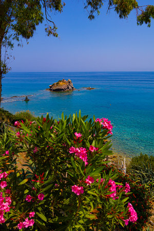 The Aphrodite's beach in Akamas peninsula in Cyprusの写真素材