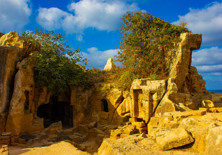 Old ruin in city Paphos in Cyprusの写真素材