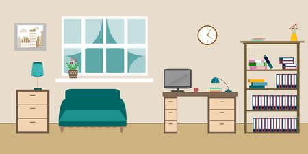 room interior with sofaのイラスト素材