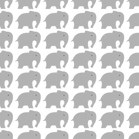 
Cute childish seamless pattern with an elephant on a white background for print and striped stripesのイラスト素材