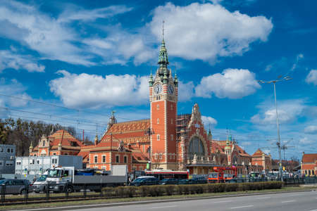 September 26, 2020 . Gdansk Poland. beautiful building station central dworek glowny