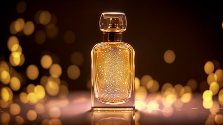 glitter perfume bottle with bokeh .Generative AIの素材