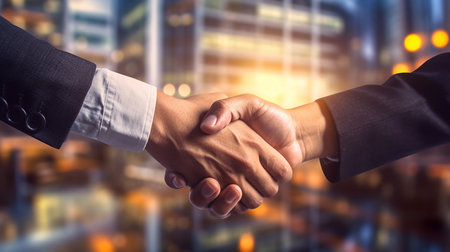 businessmen shaking hands.signed contract.Generative AIの素材