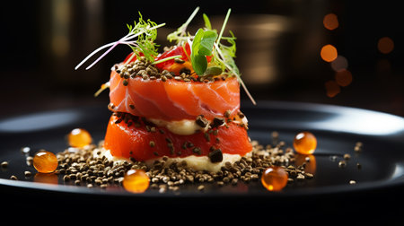 lightly salted salmon haute cuisine restaurant dishの素材