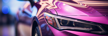 banner purple car showroom for saleの素材