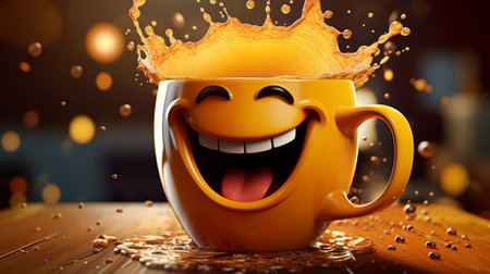 funny cup of morning coffeeの素材