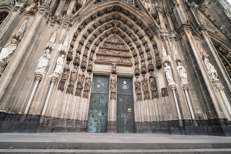 Gothic cathedral in the city center, Cologne Dome Church at Germany City.の写真素材