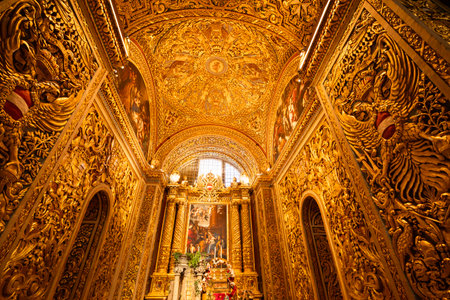 Malta, January 9, 2026, interior of St. John's Co-Cathedral Church in Valletta, Maltaのeditorial素材