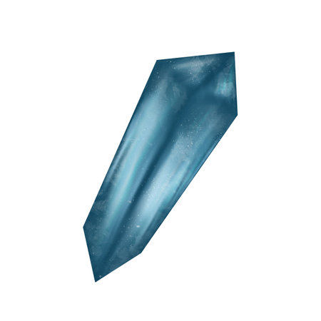 Wonderful delicate blue and white magic crystal with radiance. Hand made digital illustration, isolated object from a large set. For the design, decoration of postcards, posters, stickers, printsの写真素材