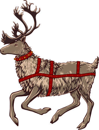 Christmas deer vector illustrationのイラスト素材