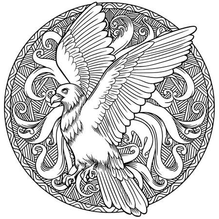 Eagle heraldry coat of arms. Labels, emblems and design elements for sport club.のイラスト素材