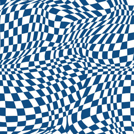 Distort Black Halftone Square Background, vector cell pattern