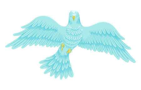 Dove of blue color, decorative image, drawing of a birdのイラスト素材