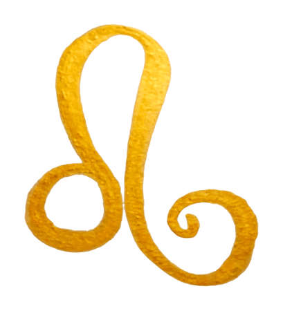 Collection of zodiac signs, hand drawn with ink brush. Vector graphics leoのイラスト素材