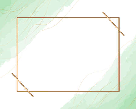 Gold frame on a watercolor background.のイラスト素材