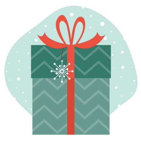 Symbol of gift box. Christmas vector illustration in flat style.のイラスト素材
