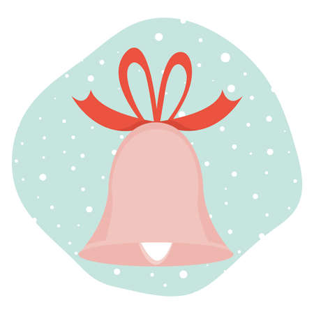 Christmas bell with red bow. Vector illustration.のイラスト素材