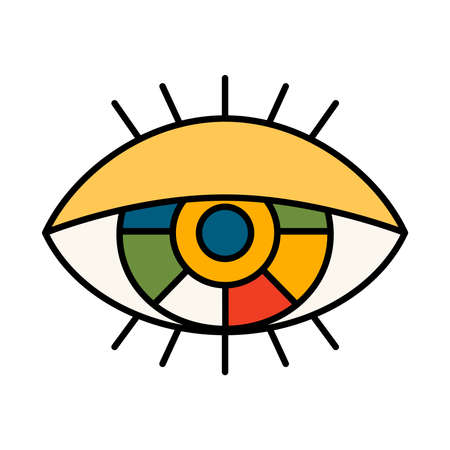 Vector isolated symbol of eye. Esoteric magic psychedelic concept.のイラスト素材