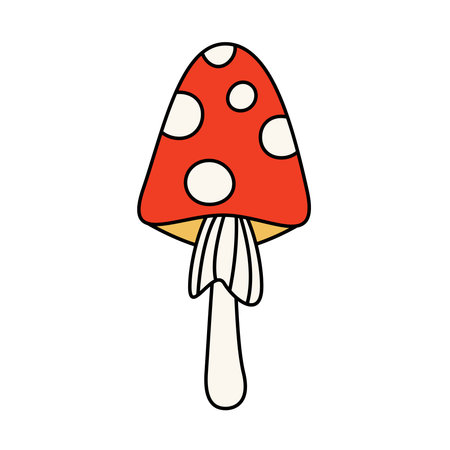 retro mushroom agaric. Vector isolated illustration.のイラスト素材