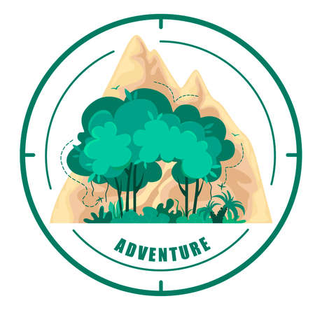 Vector   of nature and mountains. Adventure.のイラスト素材