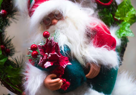 Santa Claus over Christmas background. Soft. focusの写真素材