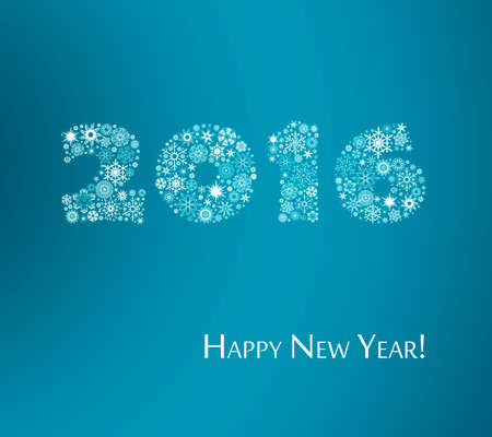 Happy New Year 2016 greeting card. Christmas background.