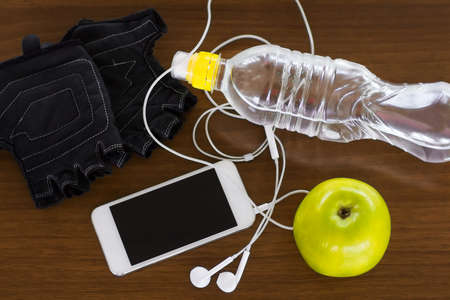 Fitness concept with healthy dieting planの写真素材