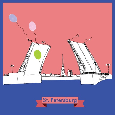 St  Petersburg_vectorのイラスト素材