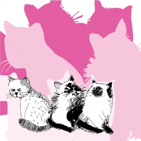 cute vector catsのイラスト素材