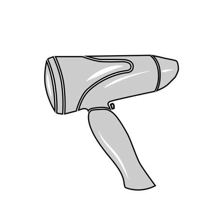 Vector monochrome hairdryer for beauty salonのイラスト素材