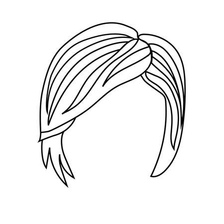 Contour silhouette hairstyle hair haircutのイラスト素材