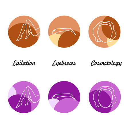 Icons set Hairdresser Eyebrows Epilationのイラスト素材