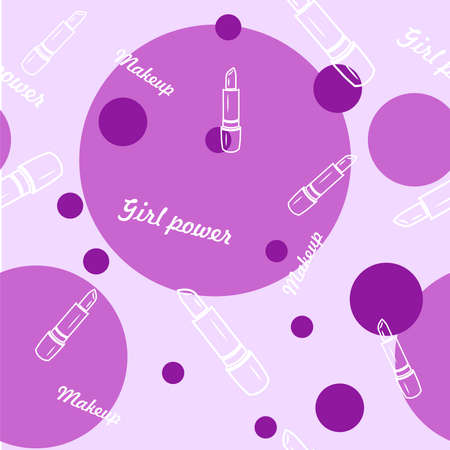 Makeup background lilac with lipstikのイラスト素材
