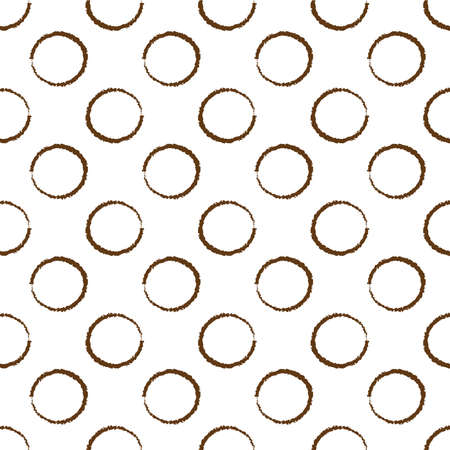 Bubbles seamless background, simple illustration. brown coffe blots trace from a glassのイラスト素材