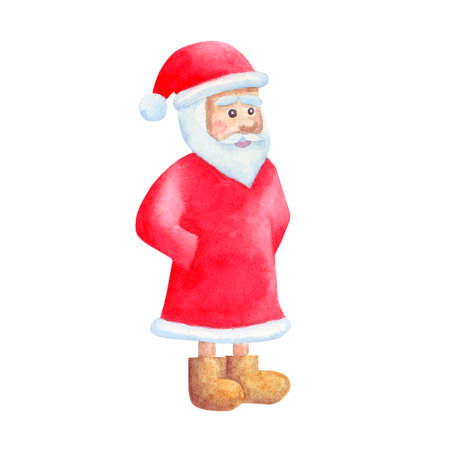 Absent-minded smiling Santa Claus in an unusual costumeの写真素材