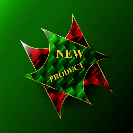 Single sticker on the green background のイラスト素材