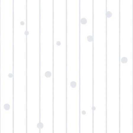 Seamless light blue vertical stripes pattern and circles with jagged edges. Repeat pattern abstract striped geometric design. Minimalist watercolor background for textileの写真素材