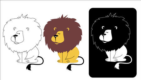 vector illustration of the kind of sedentary furry lionのイラスト素材