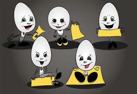 Happy Easter and a picture of eggs Packed with bowsのイラスト素材