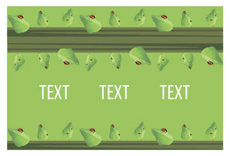 ladybugs are sitting and crawling on the green leaves of the trees with the onset of the heat and the summerのイラスト素材