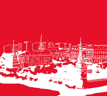 Illustration from the hands of the red square in Moscowのイラスト素材