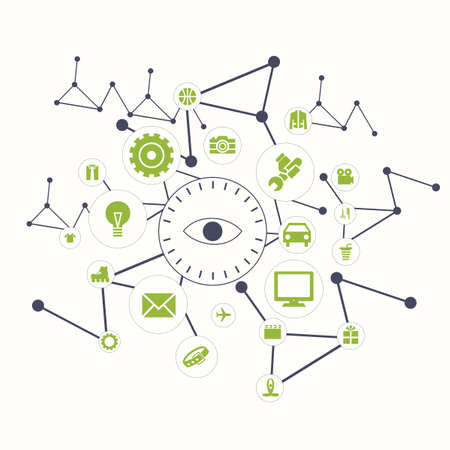 Icons life and the environment around the person and peopleのイラスト素材