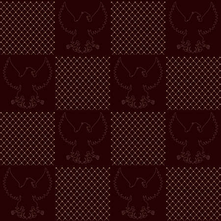 vintage Royal vector seamless texture with eagle patternのイラスト素材