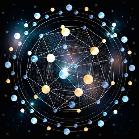 planet in space. the stars in the solar system. the milky way,  the sun in the universeのイラスト素材